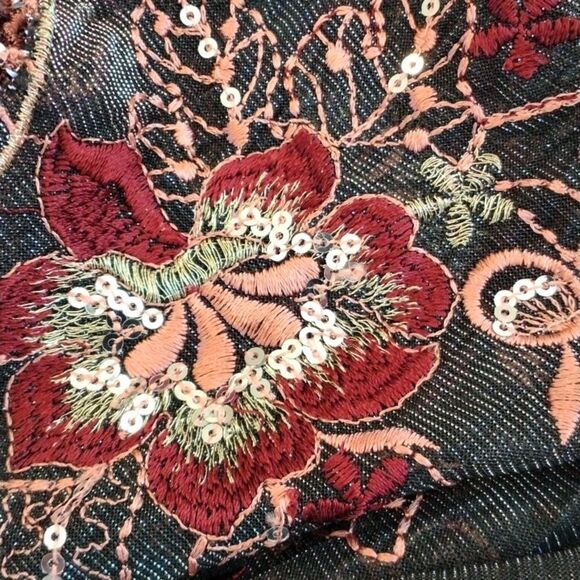 Leon Embellished Fringed Long Scarf Fairycore Ethereal - Picture 6 of 11